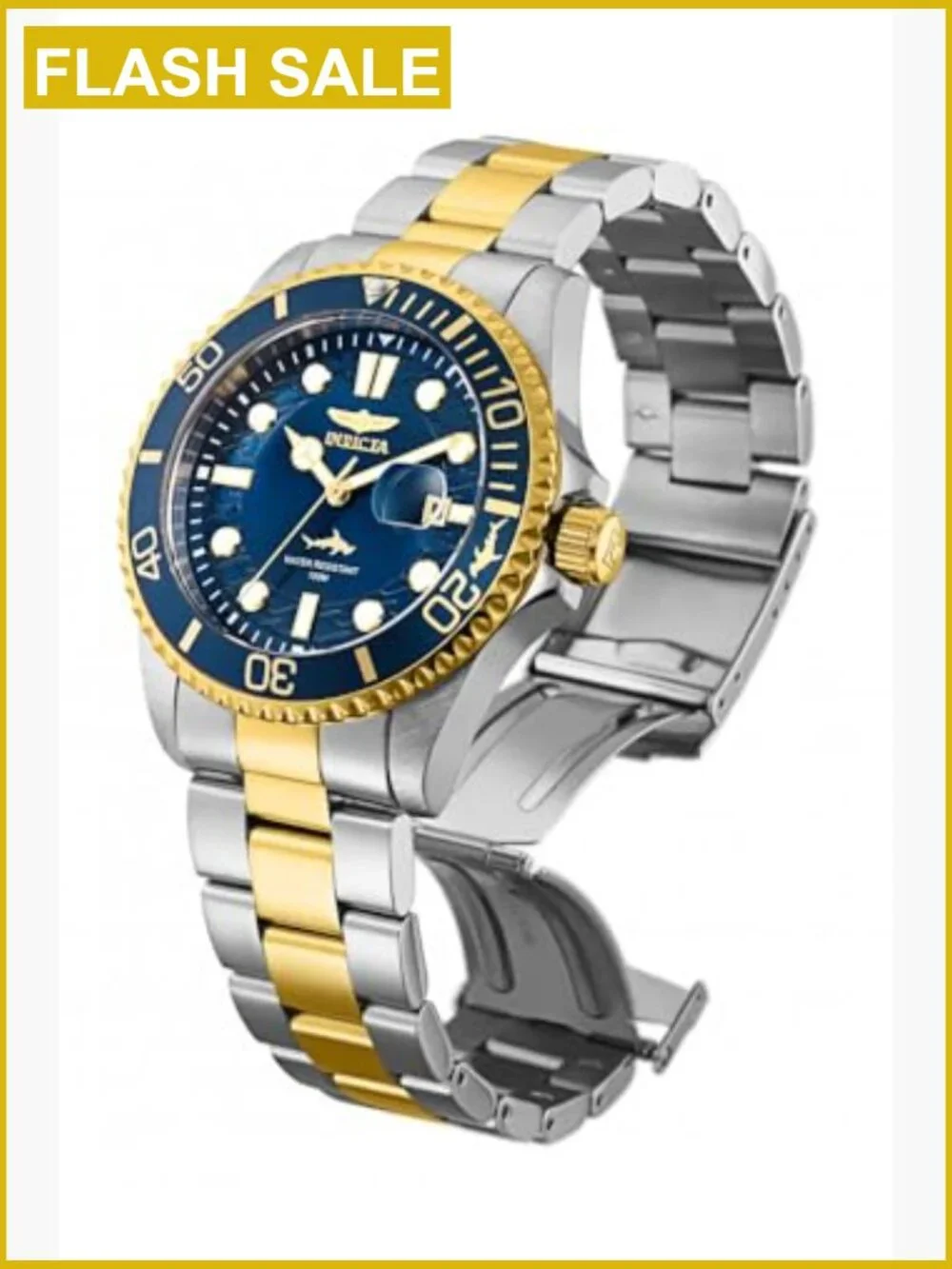 Men's Pro Diver Quartz Watch Stainless Steel 100m Water Resistant